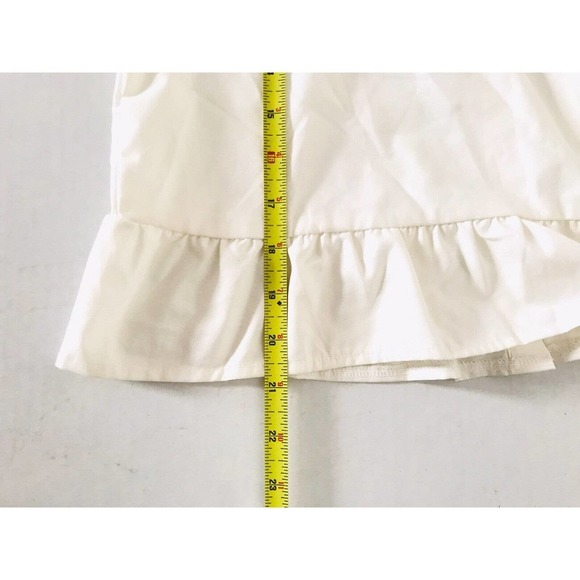 Asos Petite | Embroidered Bird Top Size US 2 White Button Back Peplum Crewneck - Picture 6 of 8